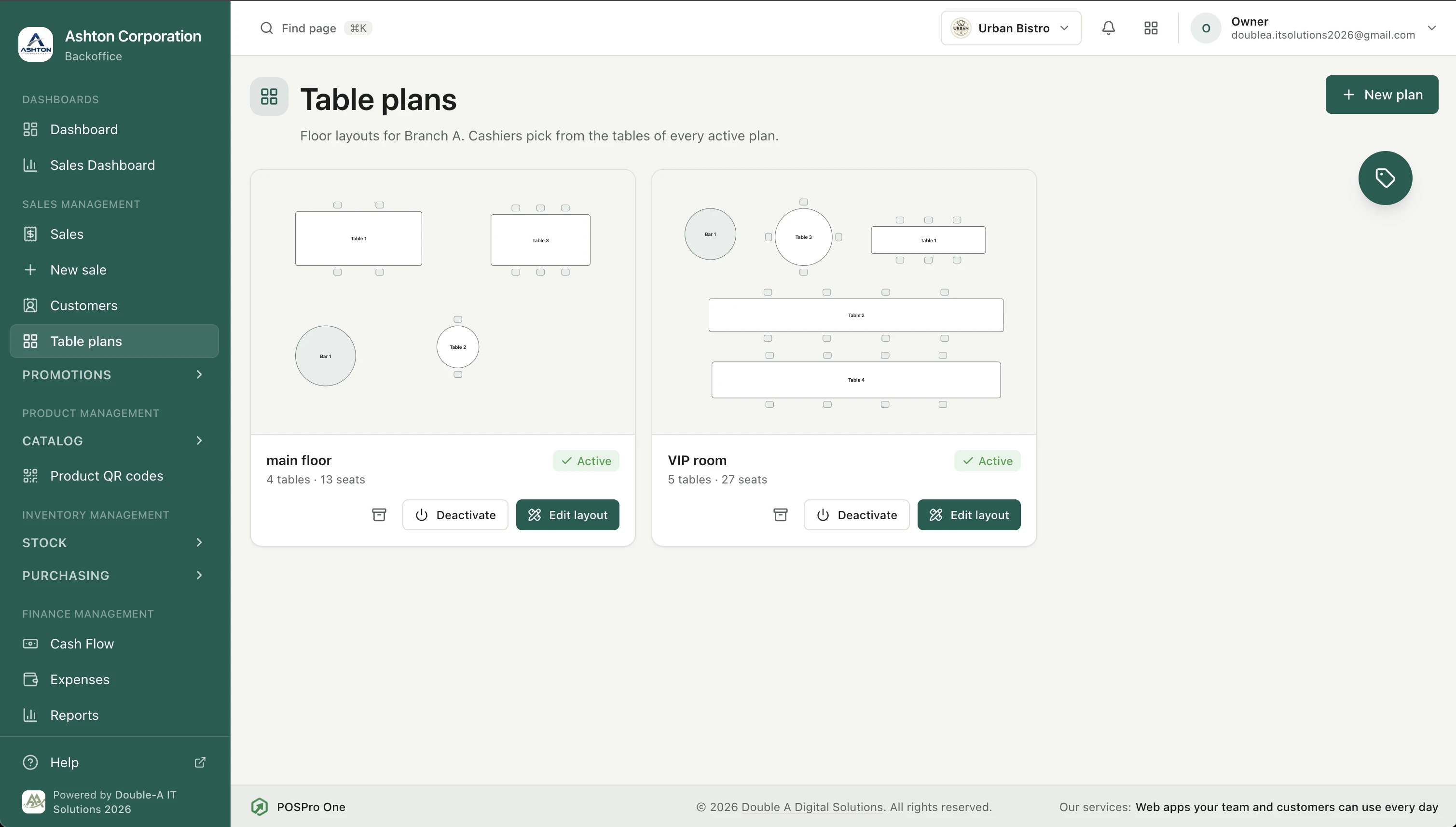 POSPro One: Table plans for restaurants and carinderias