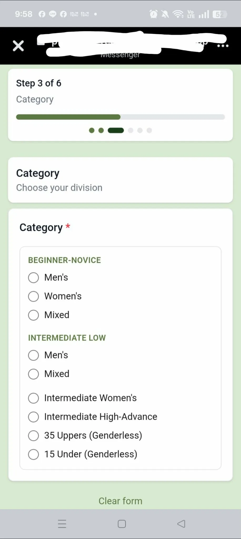 CCPC Registration app screenshot