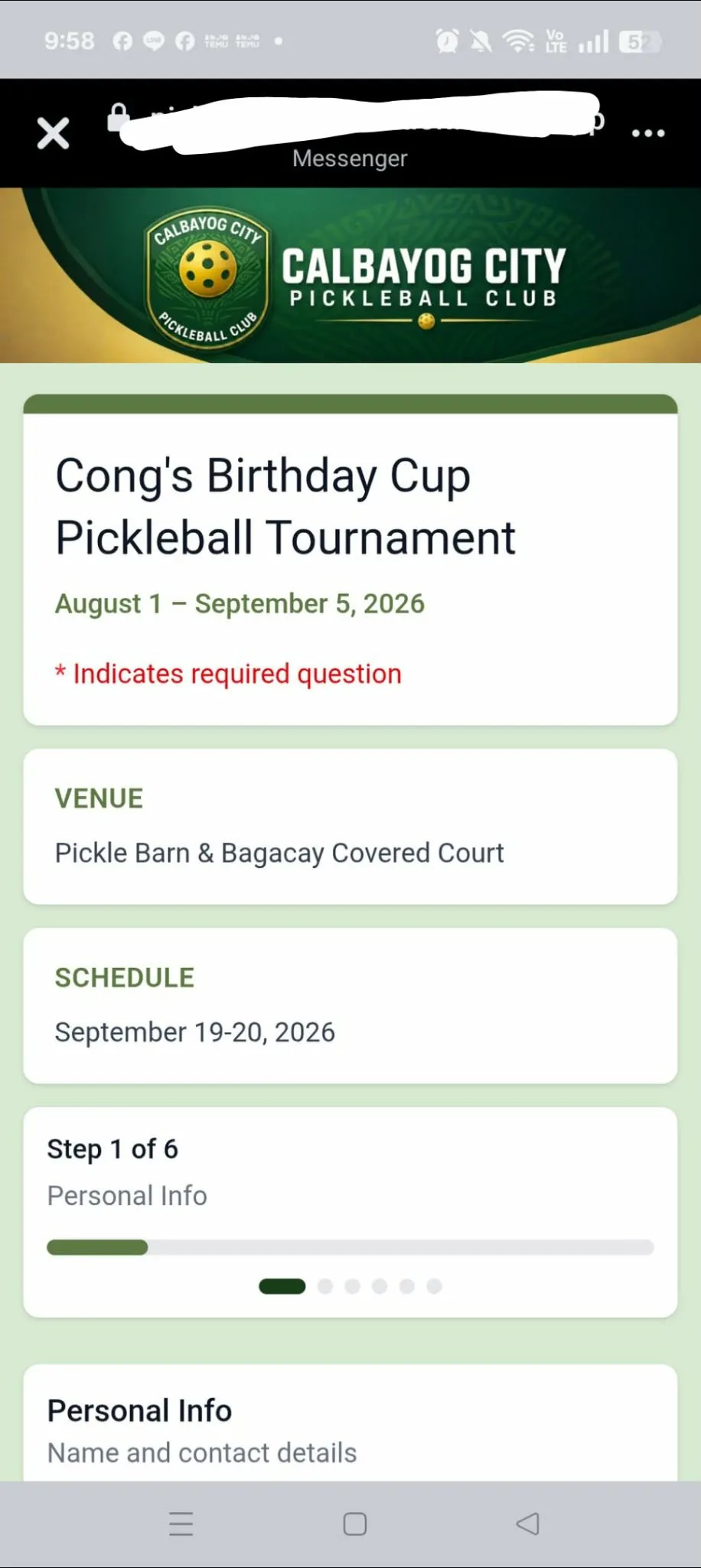 CCPC Registration app screenshot
